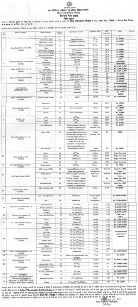 Rojgar Mela Bharti 2024