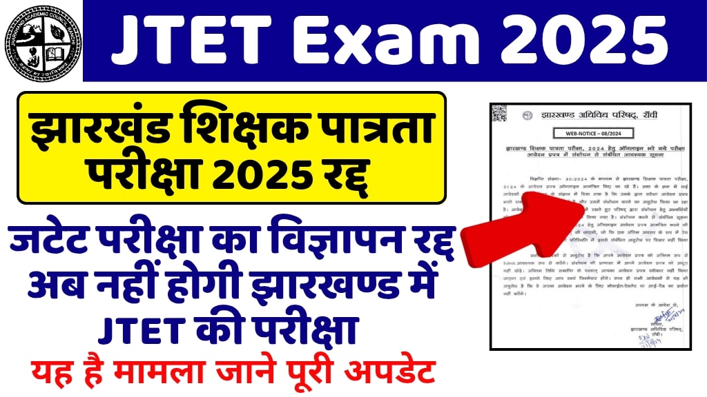 JTET Exam 2025 Cancelled
