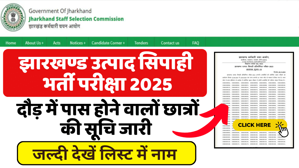 Jharkhand Exercise Constable Result 2025