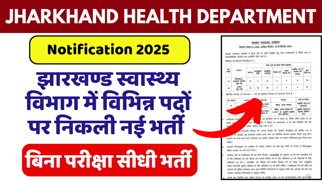 Jharkhand District Health Department Vacancy 2025