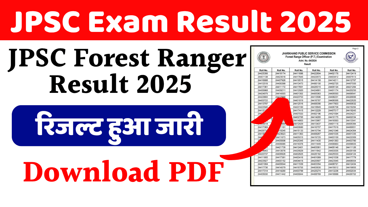 JPSC Forest Ranger Exam Result 2025