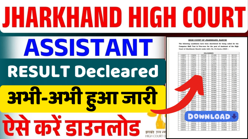 Jharkhand High Court Assistant Result 2025